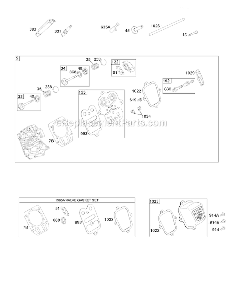 Page E Diagram and Parts List for 15A114-0342-E1  Briggs and Stratton Engine